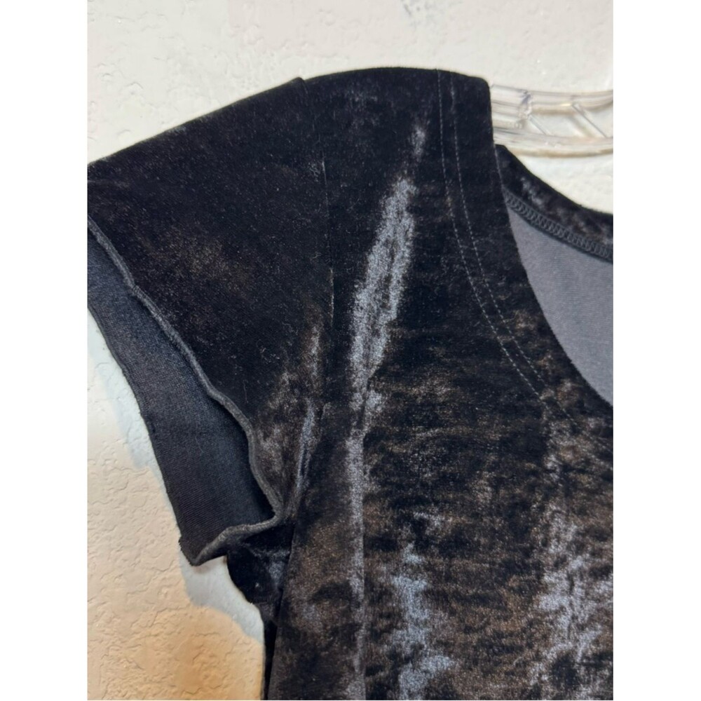 Vintage Gold Label Victoria's Secret Black Velvet Short Sleeve Mini Dress size S - Picture 5 of 8